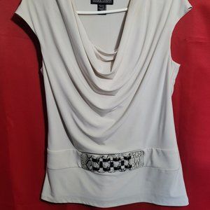 Frank Lyman faux snakeskin belted top